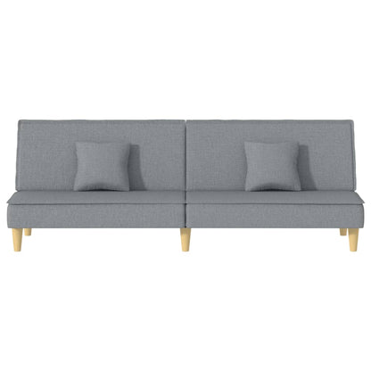 Sofá-cama tecido cinzento-claro