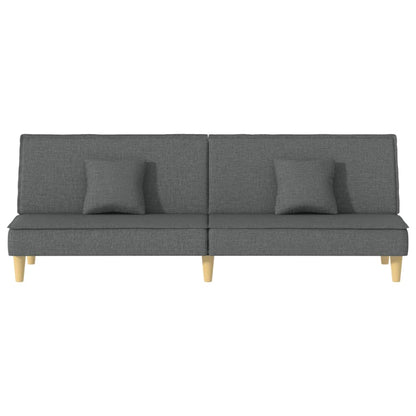 Sofá-cama tecido cinzento-escuro
