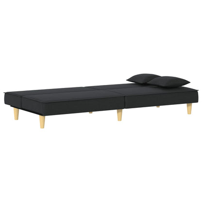 Sofá-cama tecido preto
