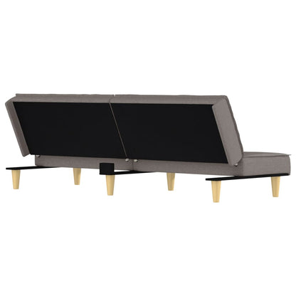 Sofá-cama tecido cinzento-acastanhado