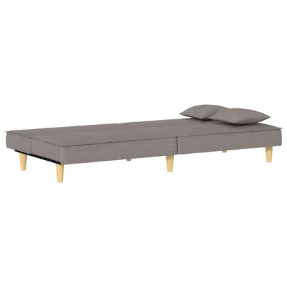 Sofá-cama tecido cinzento-acastanhado