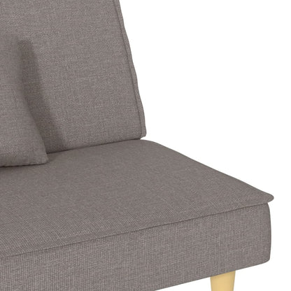 Sofá-cama tecido cinzento-acastanhado