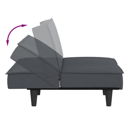 Sofá-cama veludo cinzento-escuro