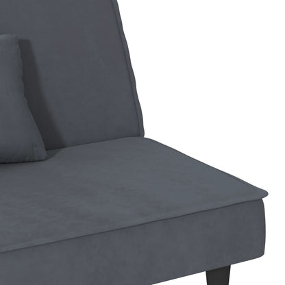 Sofá-cama veludo cinzento-escuro