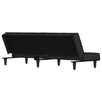 Sofá-cama veludo preto