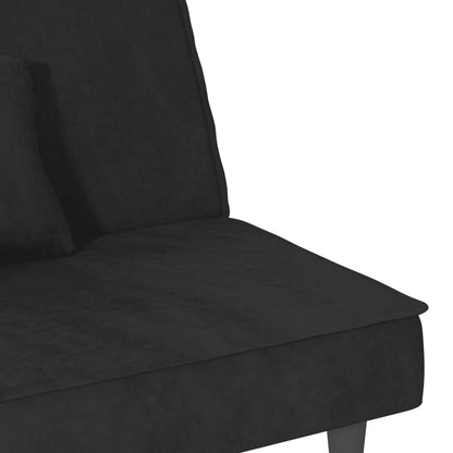 Sofá-cama veludo preto