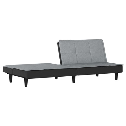 Sofá-cama tecido cinzento-claro