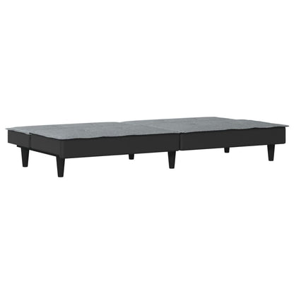 Sofá-cama tecido cinzento-claro