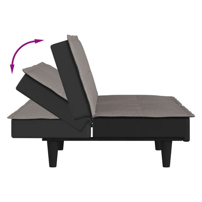 Sofá-cama tecido cinzento-acastanhado