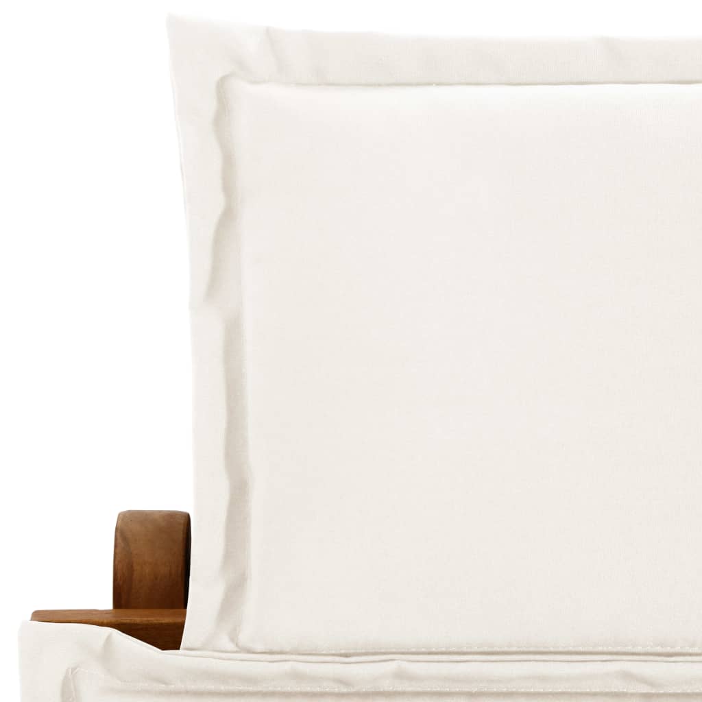 Sun loungers with cushions 2 pcs solid acacia cream white