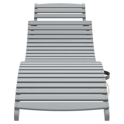 Sun lounger 184x55x64 cm solid acacia wood grey