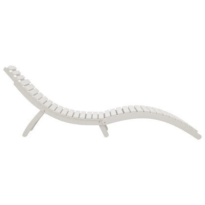 Sun lounger 184x55x64 cm solid acacia wood white