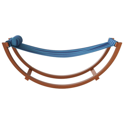 Children's hammock with blue striped fabric
