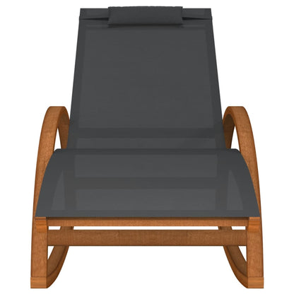 Textilene and solid poplar rocking chair in grey