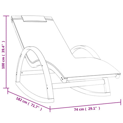Textilene and solid poplar rocking chair in grey
