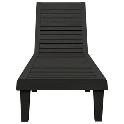 Sun lounger 2 pcs 155x58x83 cm black polypropylene