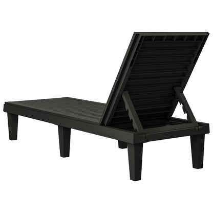 Sun lounger 2 pcs 155x58x83 cm black polypropylene
