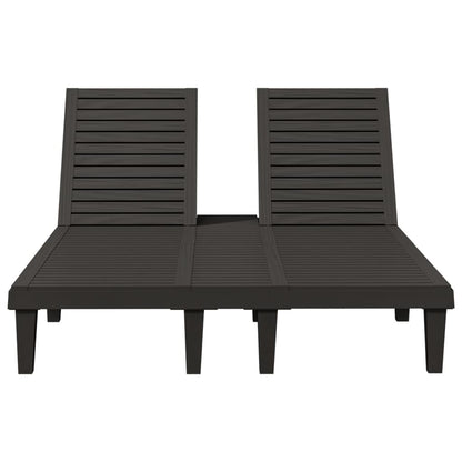 Double sun lounger 155x138x83 cm black polypropylene