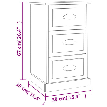 Bedside table 39x39x67 cm wood derivatives white
