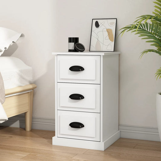 Bedside table 39x39x67 cm wood derivatives white