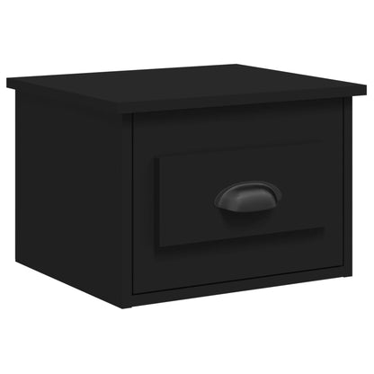 Wall-mounted bedside tables 2 pcs 41.5x36x28 cm black