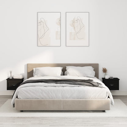 Wall-mounted bedside tables 2 pcs 41.5x36x28 cm black