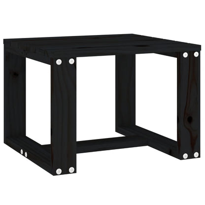 Sun loungers 2 pcs with table black solid pine wood