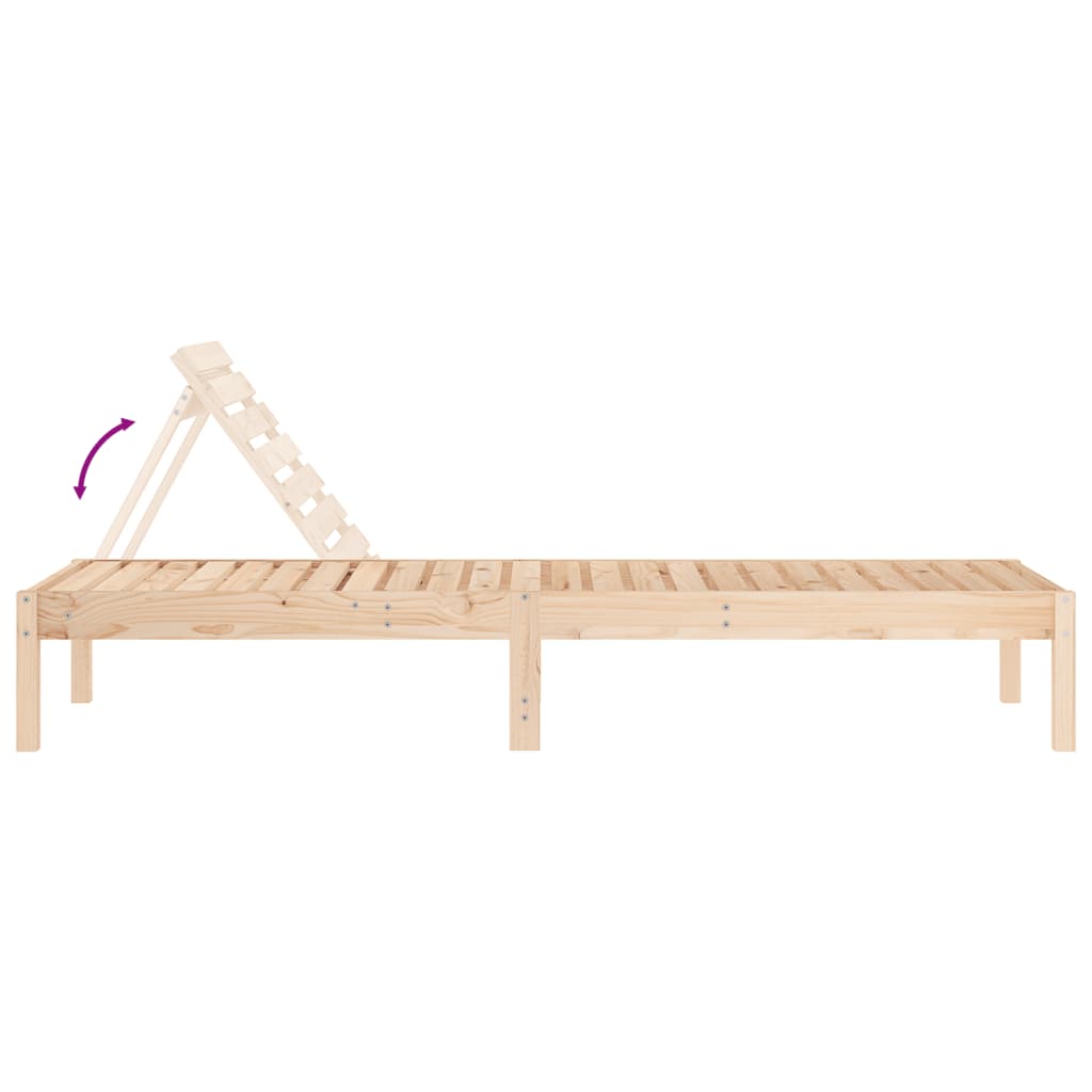 Sun lounger 199.5x60x74 cm solid pine wood