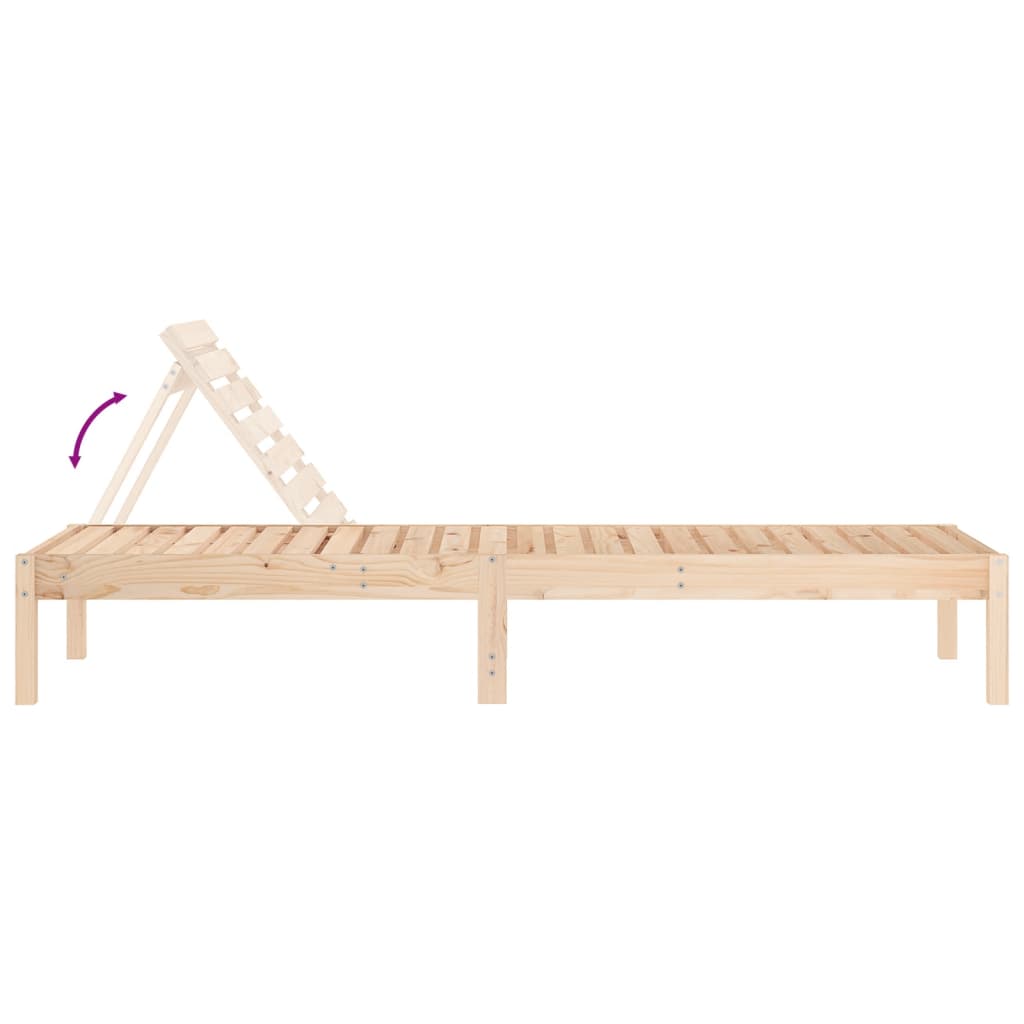 Sun loungers 2 pcs 199.5x60x74 cm solid pine wood