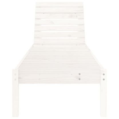 Sun lounger 199.5x60x74 cm solid pine wood white