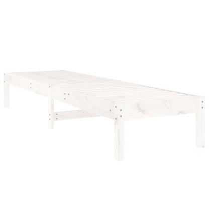 Sun lounger 199.5x60x74 cm solid pine wood white