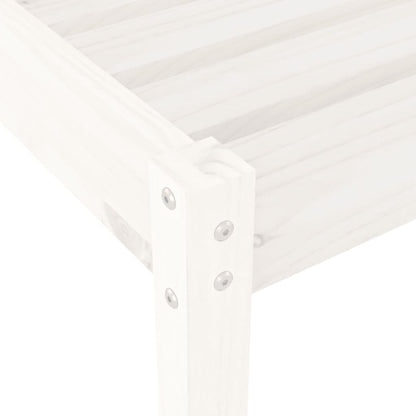 Sun lounger 199.5x60x74 cm solid pine wood white