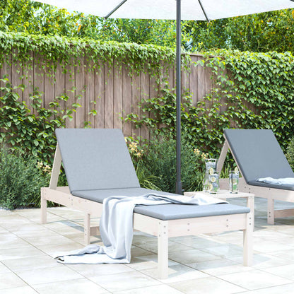 Sun lounger 199.5x60x74 cm solid pine wood white