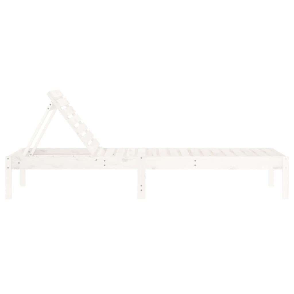 Sun loungers 2 pcs 199.5x60x74 cm solid pine white