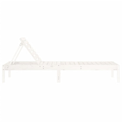 Sun loungers 2 pcs 199.5x60x74 cm solid pine white