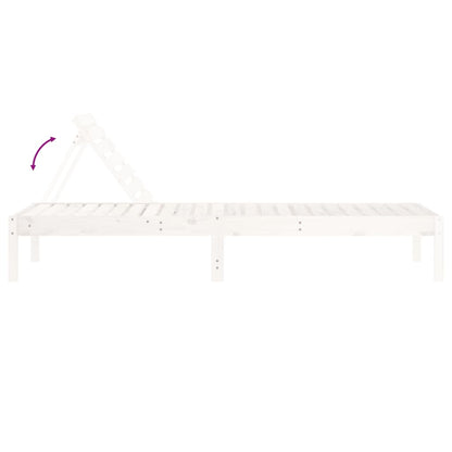 Sun loungers 2 pcs 199.5x60x74 cm solid pine white