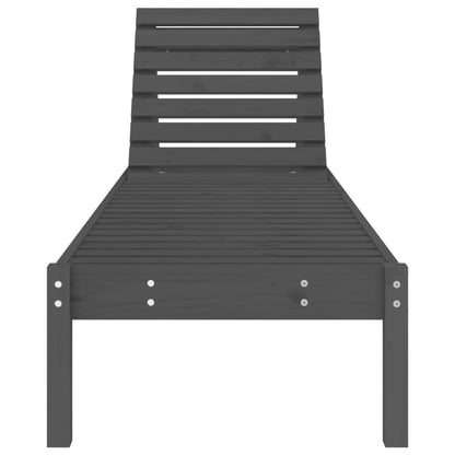 Sun lounger 199.5x60x74 cm solid pine wood grey