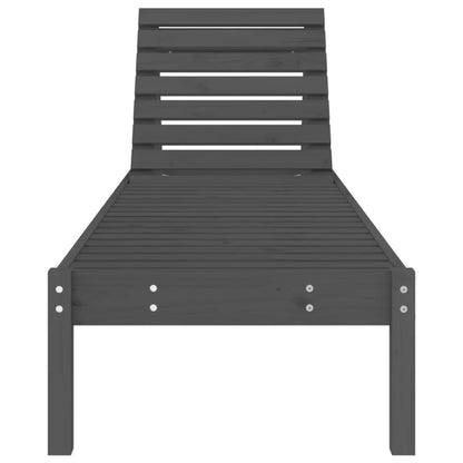 Sun loungers 2 pcs 199.5x60x74 cm solid pine grey
