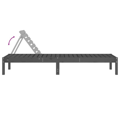 Sun loungers 2 pcs 199.5x60x74 cm solid pine grey