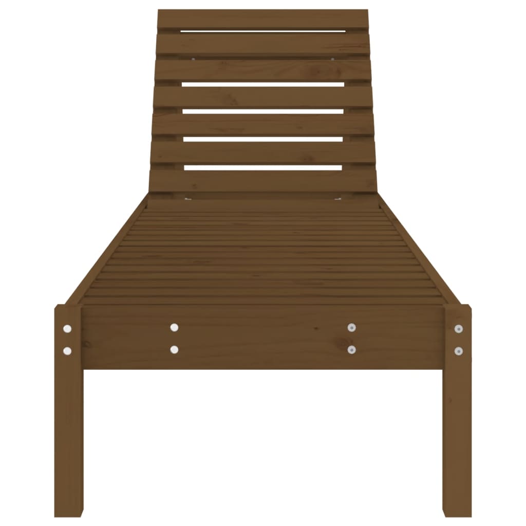Sun loungers 2 pcs 199.5x60x74 cm solid pine honey brown