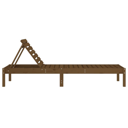 Sun loungers 2 pcs 199.5x60x74 cm solid pine honey brown