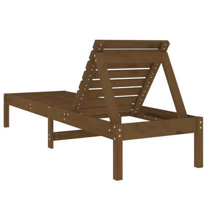 Sun loungers 2 pcs 199.5x60x74 cm solid pine honey brown