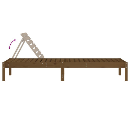 Sun loungers 2 pcs 199.5x60x74 cm solid pine honey brown
