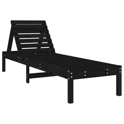 Sun loungers 2 pcs 199.5x60x74 cm solid pine black