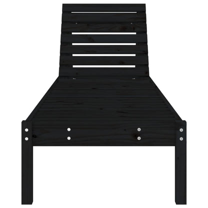 Sun loungers 2 pcs 199.5x60x74 cm solid pine black