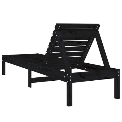 Sun loungers 2 pcs 199.5x60x74 cm solid pine black