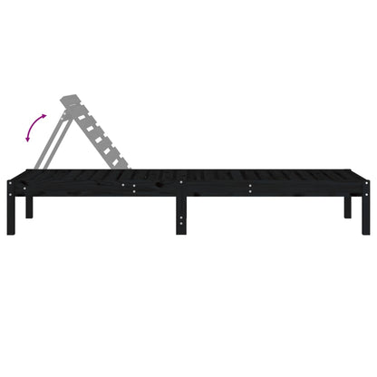 Sun loungers 2 pcs 199.5x60x74 cm solid pine black