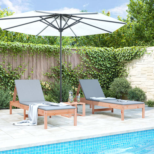 Sun loungers 2 pcs 199.5x60x74 cm solid douglas wood