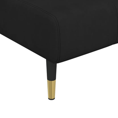 Sofá-cama em forma de L 275x140x70 cm veludo preto