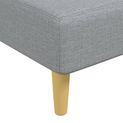 Sofá-cama em forma de L 279x140x70 cm tecido cinzento-claro